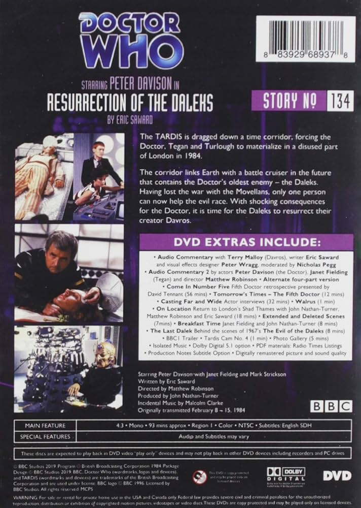 その他 Doctor Who: Resurrection of the Daleks [DVD] Resurrection of the Daleks | Doctor Who DVD Special Features
